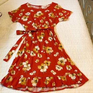 Rust floral dress
